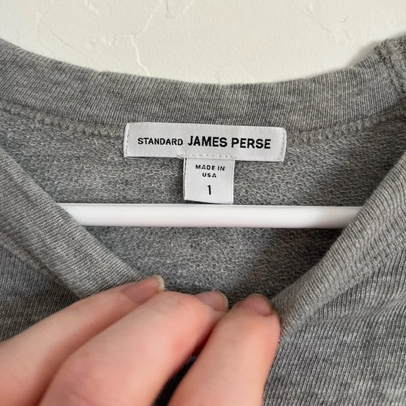 James Perse Vintage French Terry Heather Grey Sweatshirt 1/Small - Picture 8 of 12